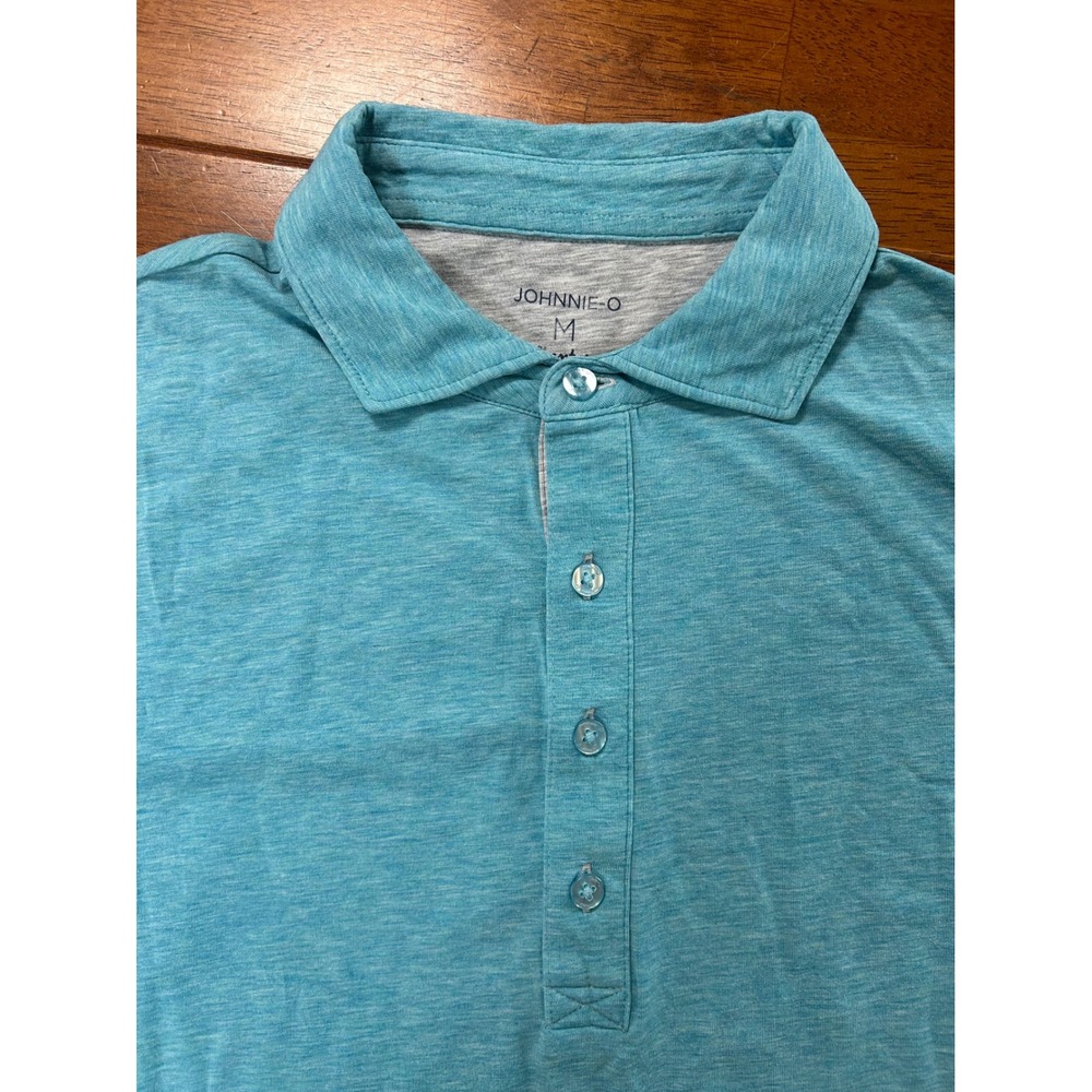 Johnnie-O Linxter Polo Mens M Blue Heathered Short Sleeve Golf Shirt
